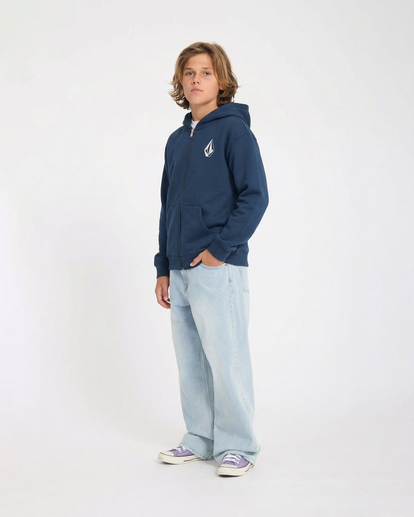 Sudadera con capucha y cremallera Iconic Stone Gid - Dust Bowl Indigo - (NIÑOS)