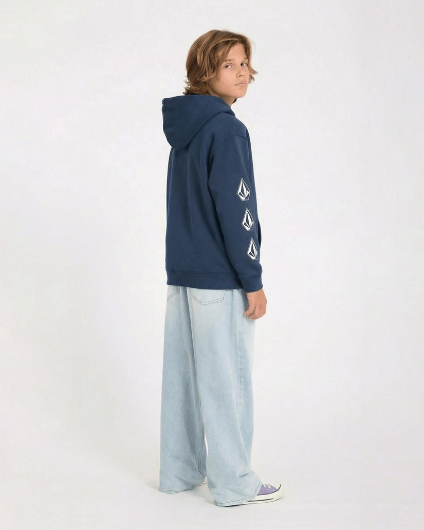 Sudadera con capucha y cremallera Iconic Stone Gid - Dust Bowl Indigo - (NIÑOS)