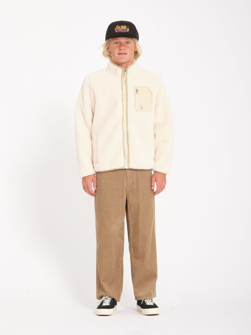 Sudadera Muzzer Fuzzar Zip Sherpa - DIRTY WHITE - (NIÑOS)