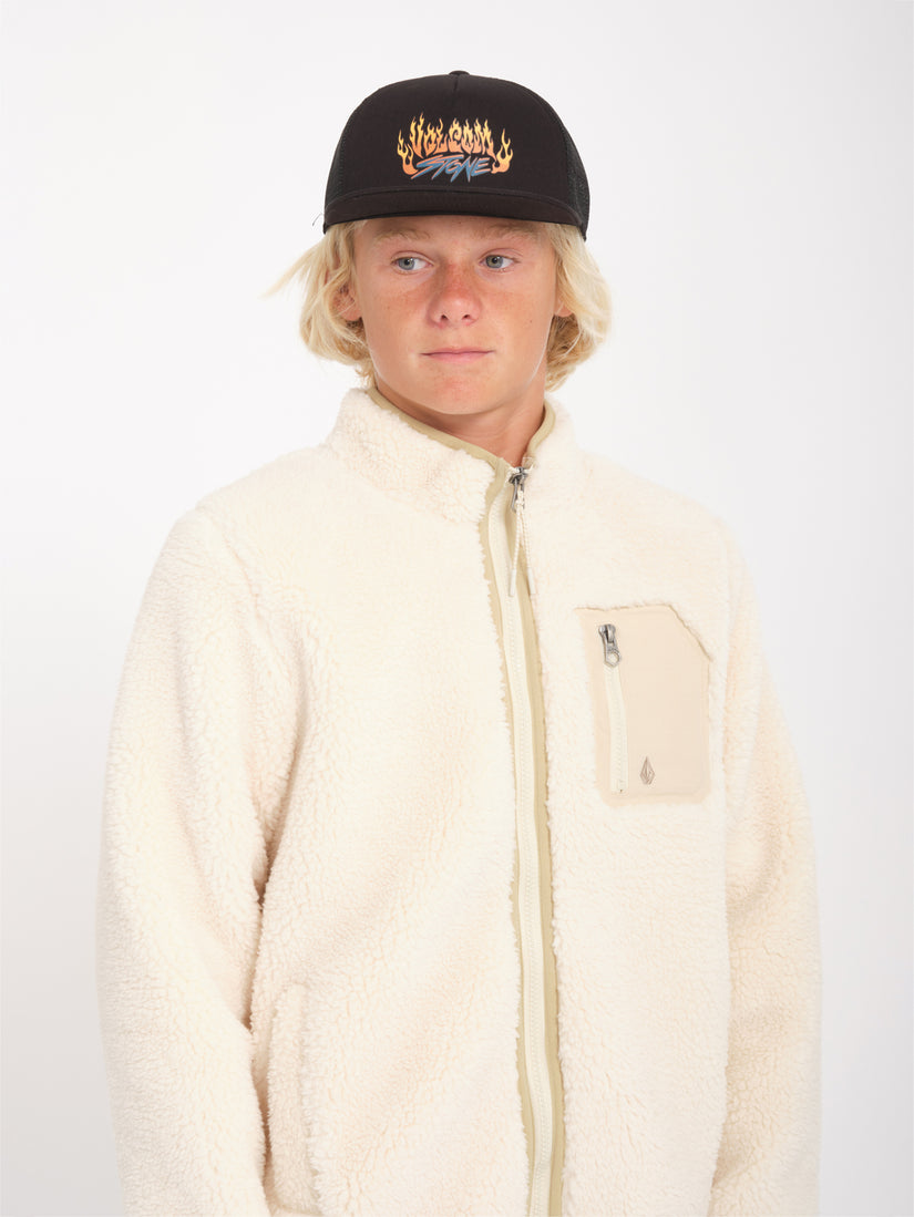 Sudadera Muzzer Fuzzar Zip Sherpa - DIRTY WHITE - (NIÑOS)