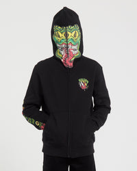 Sudadera con capucha y cremallera Snaky - Black - (NIÑOS)