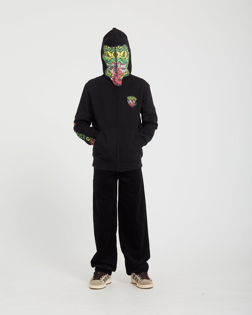 Sudadera con capucha y cremallera Snaky - Black - (NIÑOS)