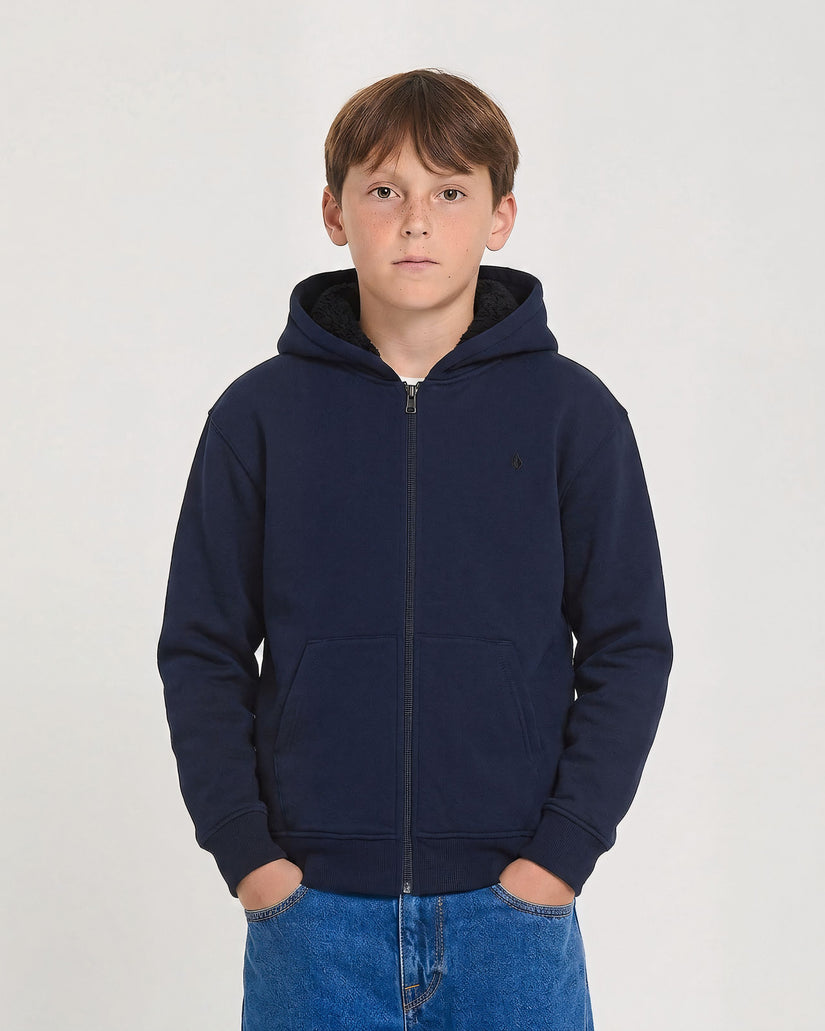 Sudadera con capucha y cremallera Single Stone Sherpa - Marine - (NIÑOS)