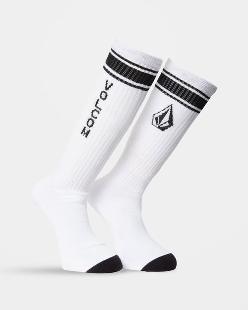 Calcetines High Stripe - White