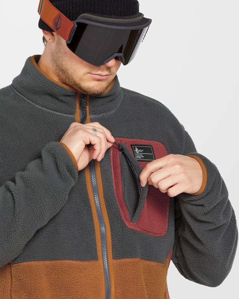 Chaqueta con cremallera Fleecer- Charcoal