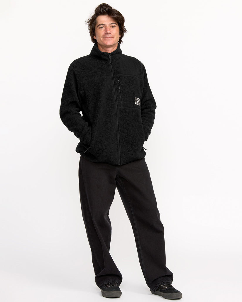 Chaqueta Sherpa con cremallera Nelson - Black