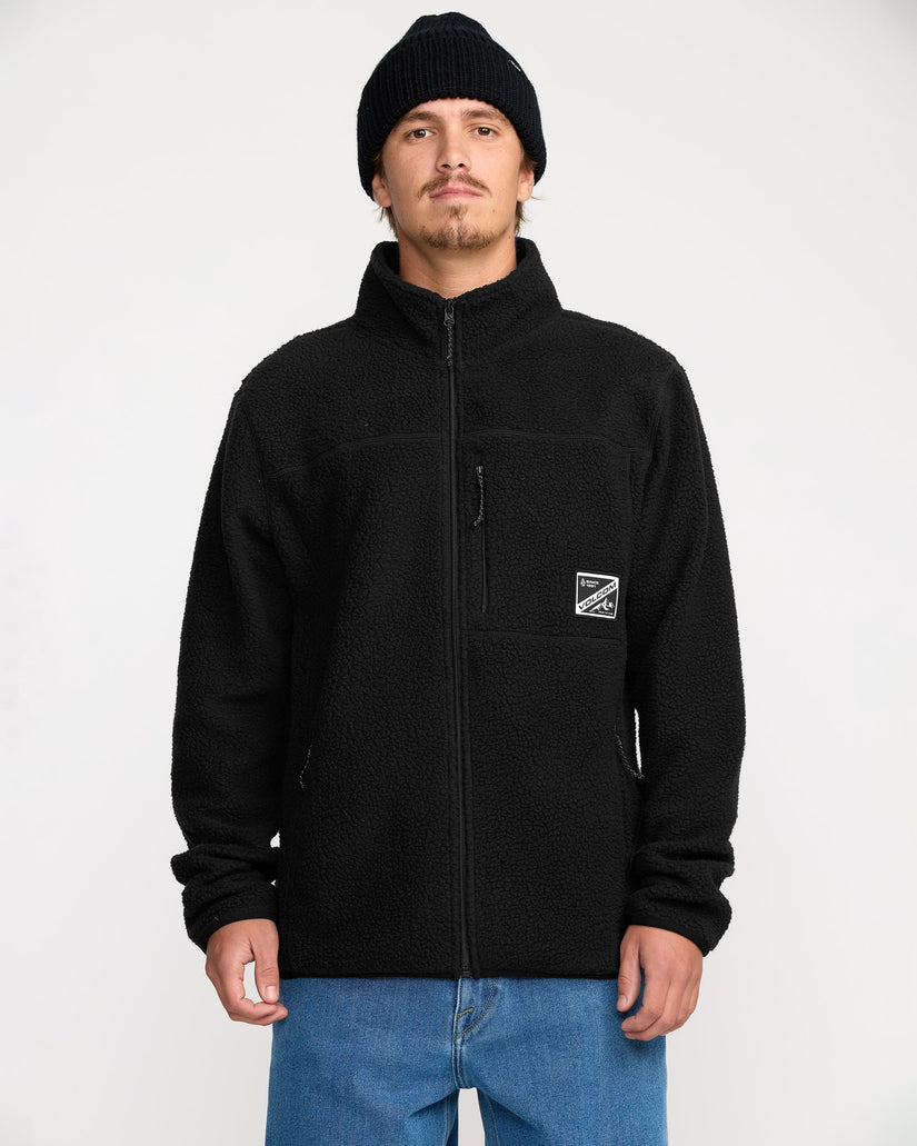 Chaqueta Sherpa con cremallera Nelson - Black