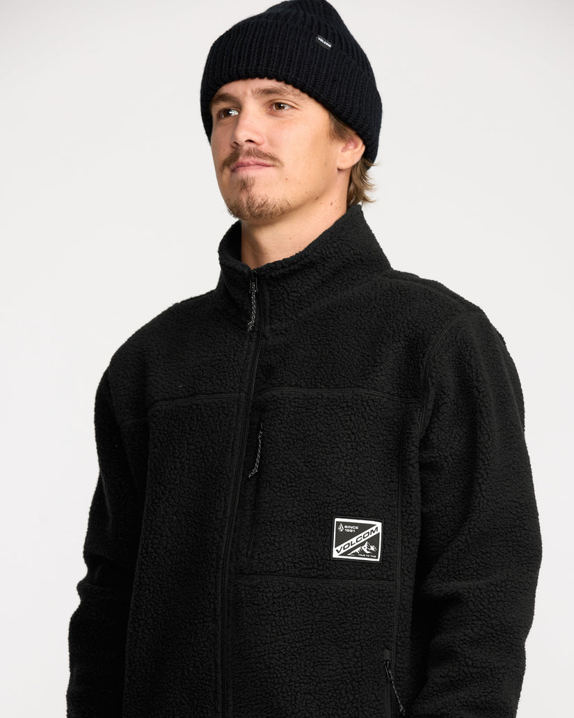 Chaqueta Sherpa con cremallera Nelson - Black