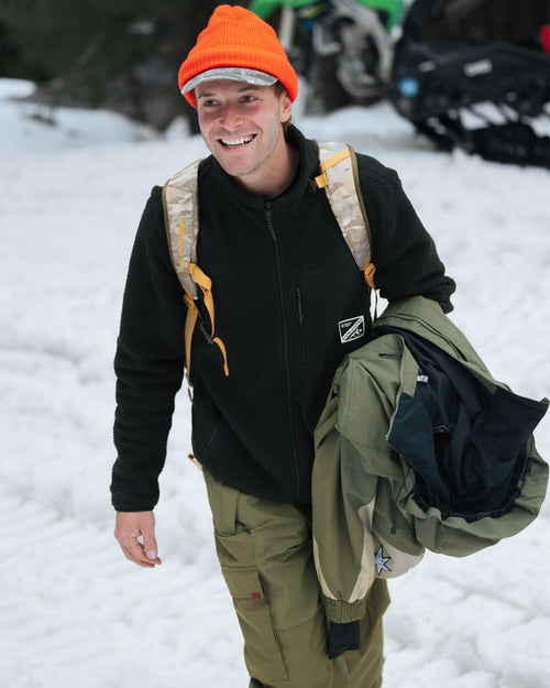 Chaqueta Sherpa con cremallera Nelson - Black