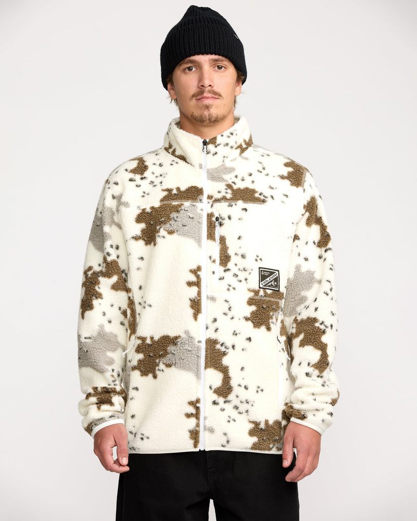 Chaqueta Sherpa con cremallera Nelson - White