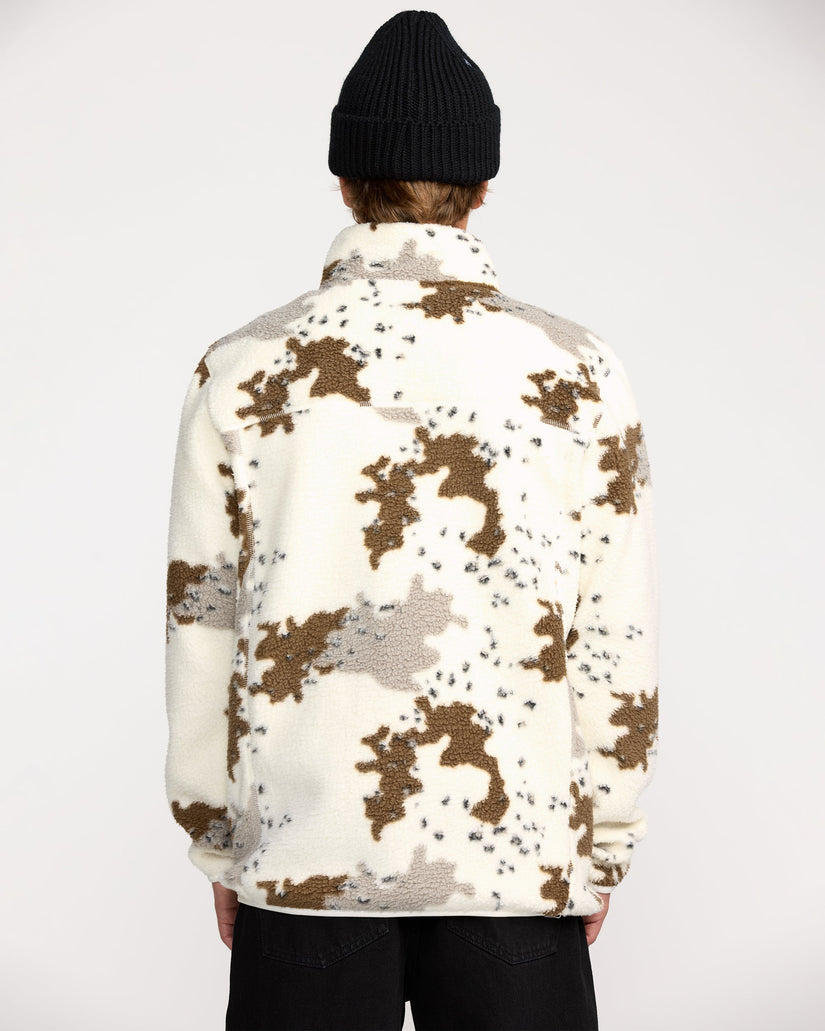 Chaqueta Sherpa con cremallera Nelson - White