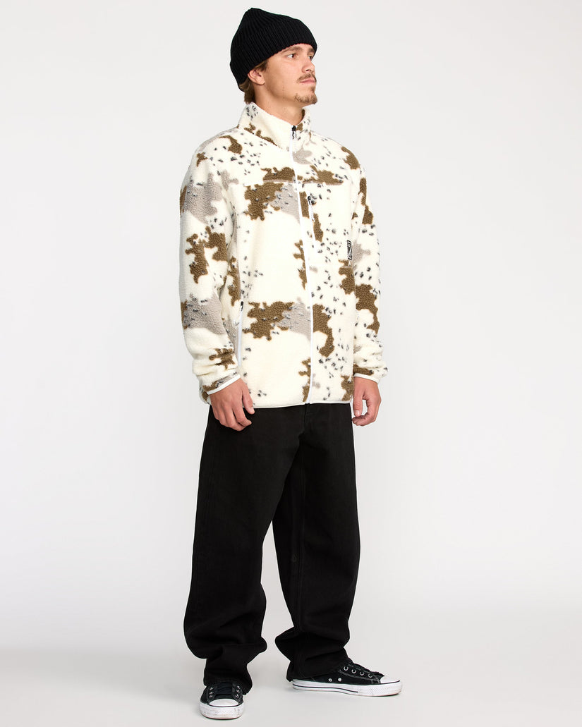 Chaqueta Sherpa con cremallera Nelson - White