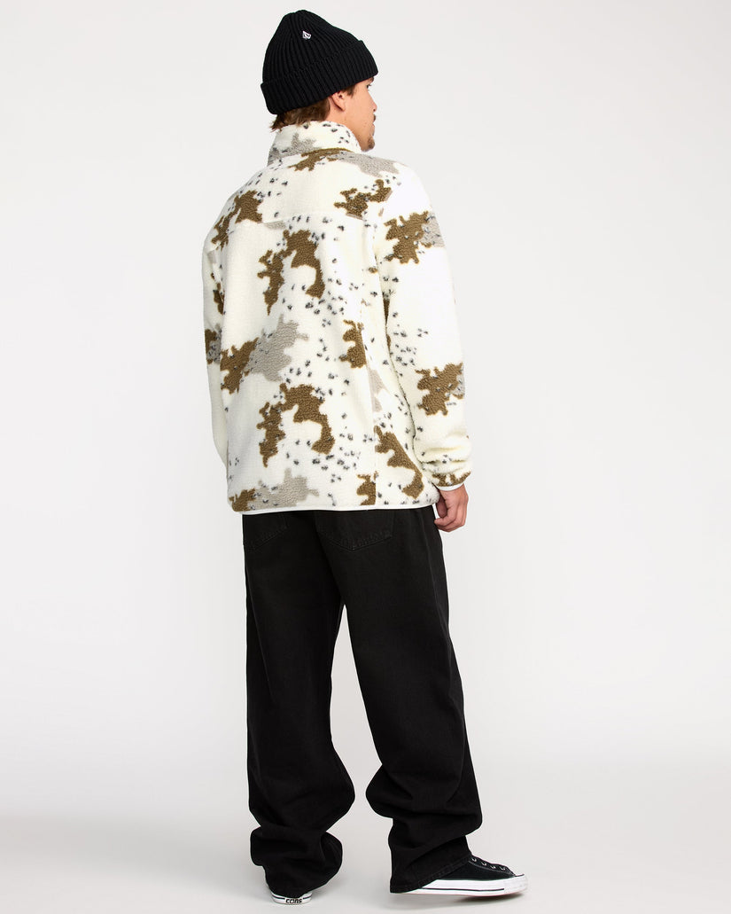 Chaqueta Sherpa con cremallera Nelson - White