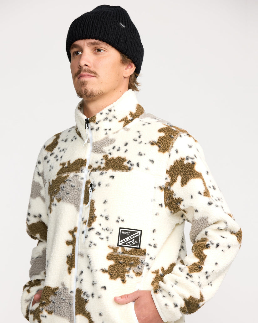 Chaqueta Sherpa con cremallera Nelson - White