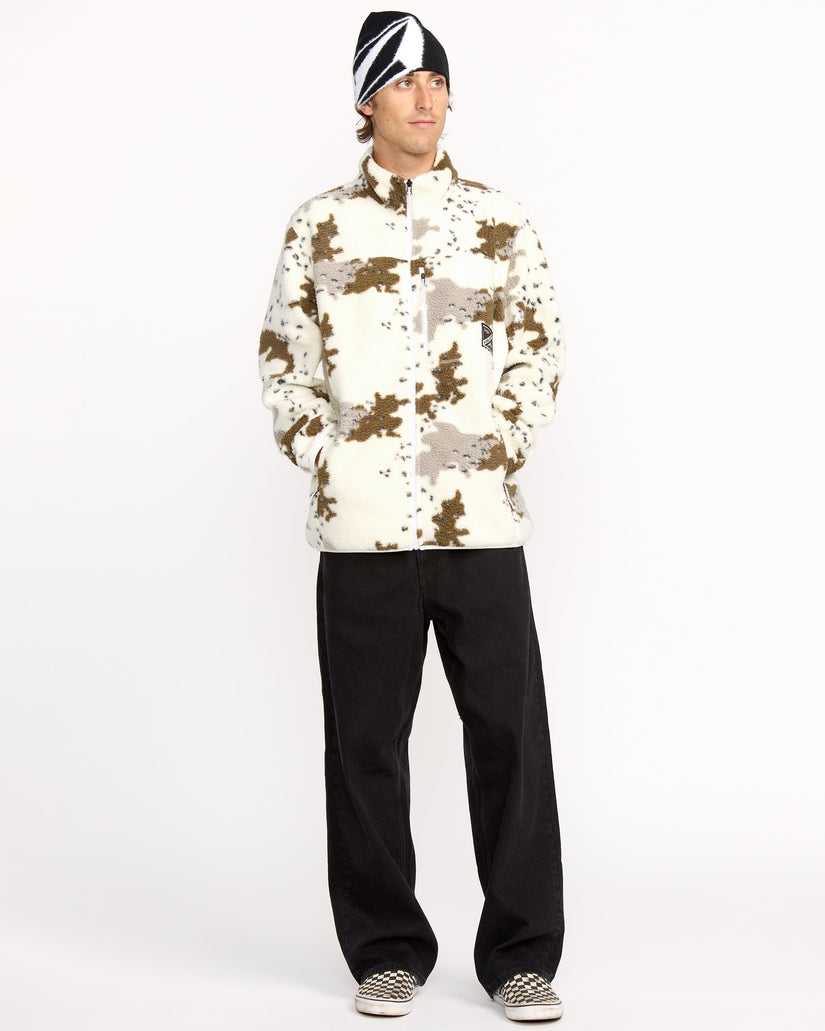Chaqueta Sherpa con cremallera Nelson - White