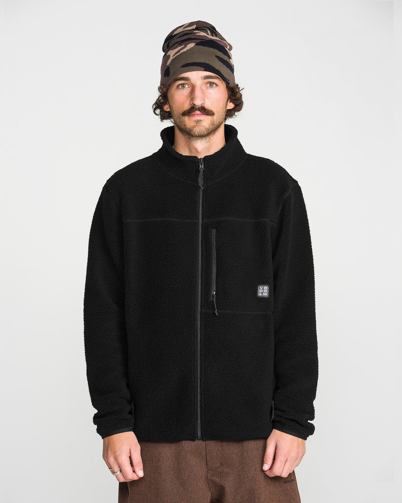 Chaqueta Sherpa con cremallera Nelson - Black