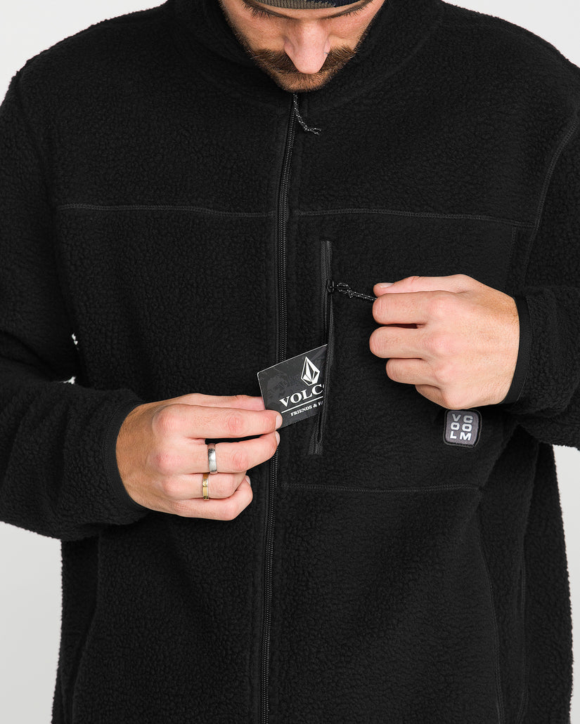Chaqueta Sherpa con cremallera Nelson - Black
