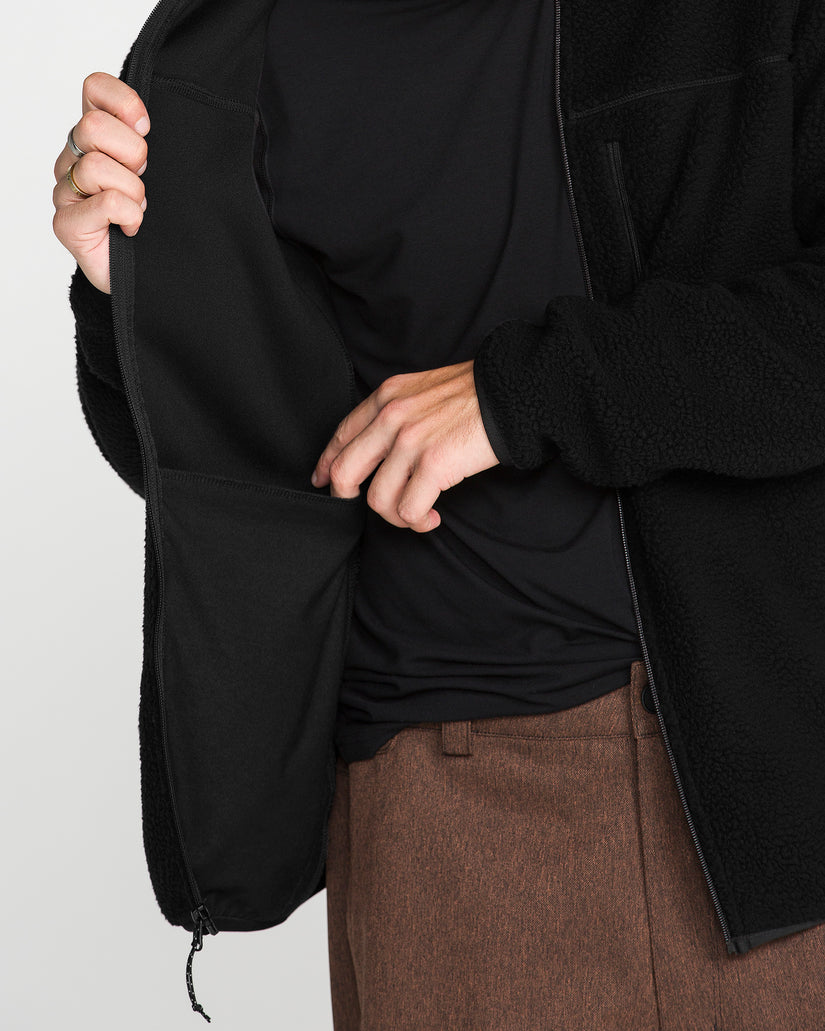 Chaqueta Sherpa con cremallera Nelson - Black