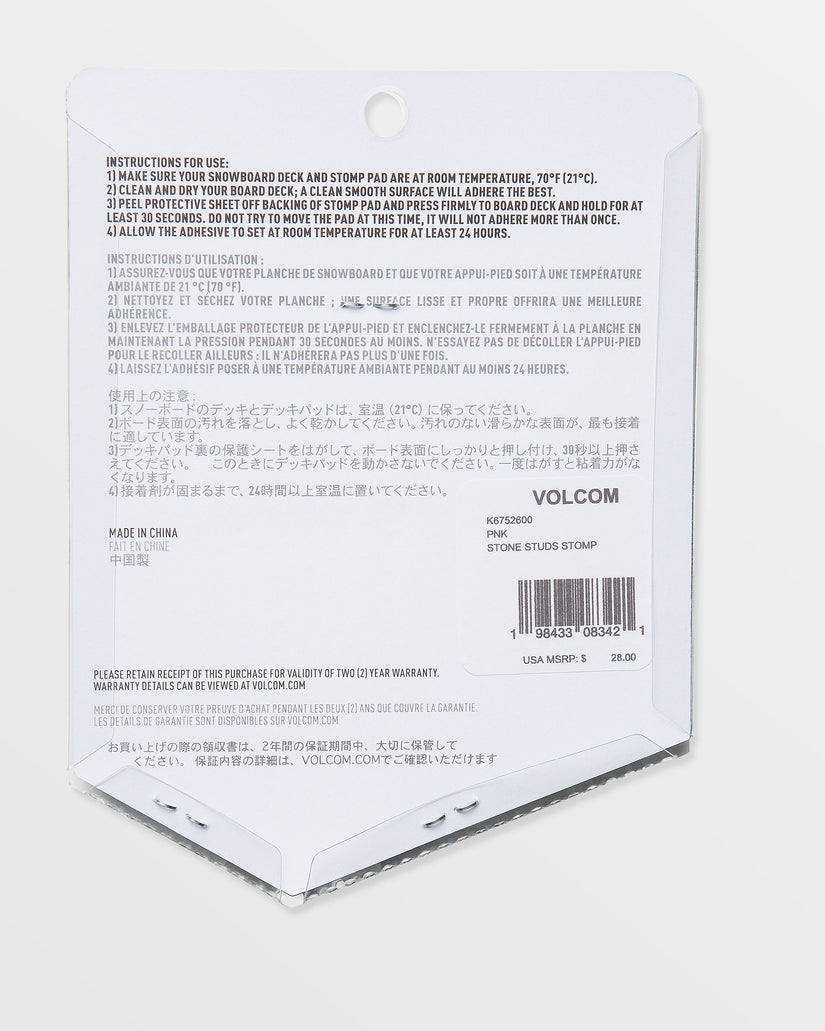 Almohadilla de snowboard Stone Studs Stomp - Pink