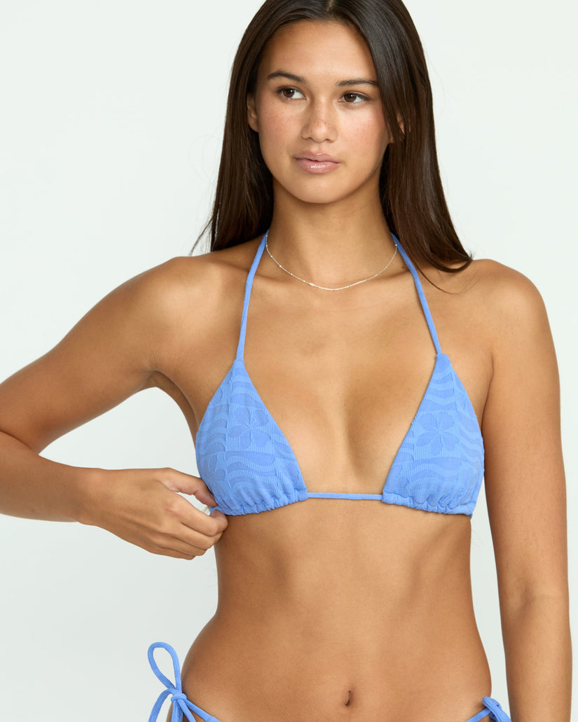 Top de bikini de triángulo Coco Halter - Light Blue Acid