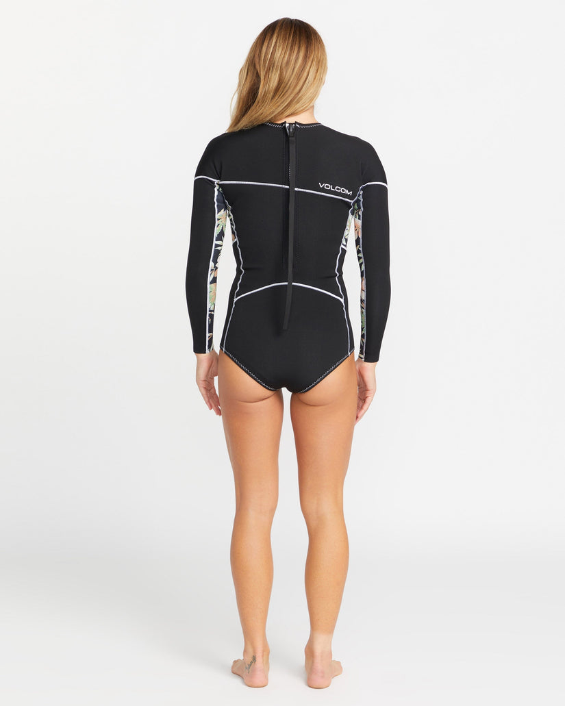 Traje de neopreno de primavera 1Mm con cremallera detrás - BLACK