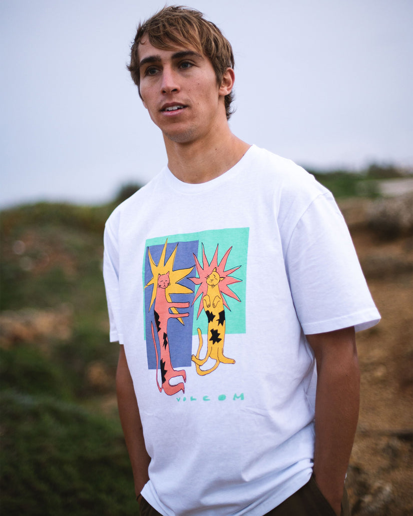 Camiseta Longo Cats - White