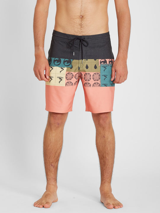Tropic Blotter Panel 18" Boardshort - Black (A0812105_BLK) [F]