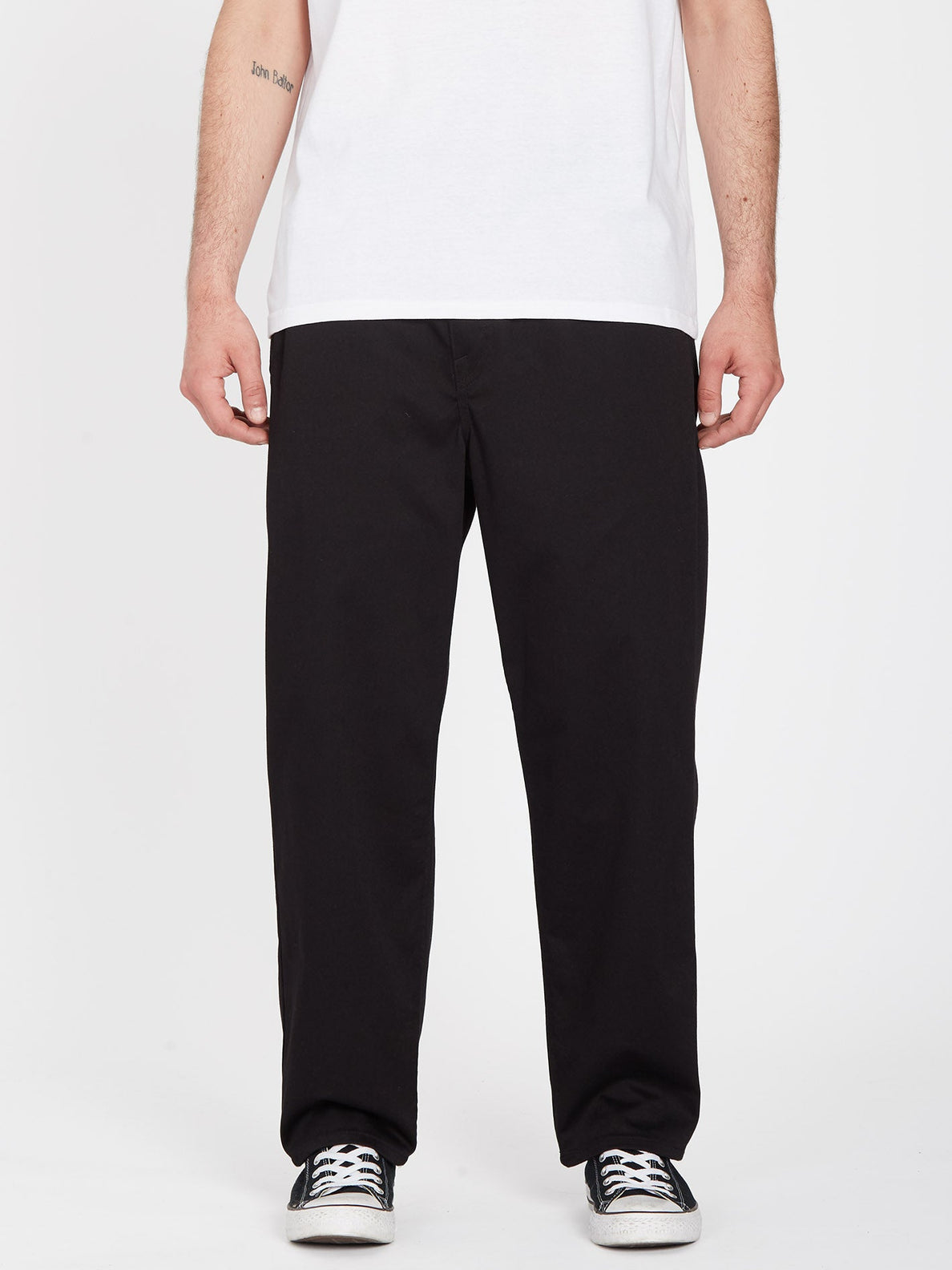 Pleated Chino Trousers - BLACK (A1112300_BLK) [6]