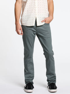 Pantalones Vorta de hilo flameado con 5 bolsillos - FIR GREEN