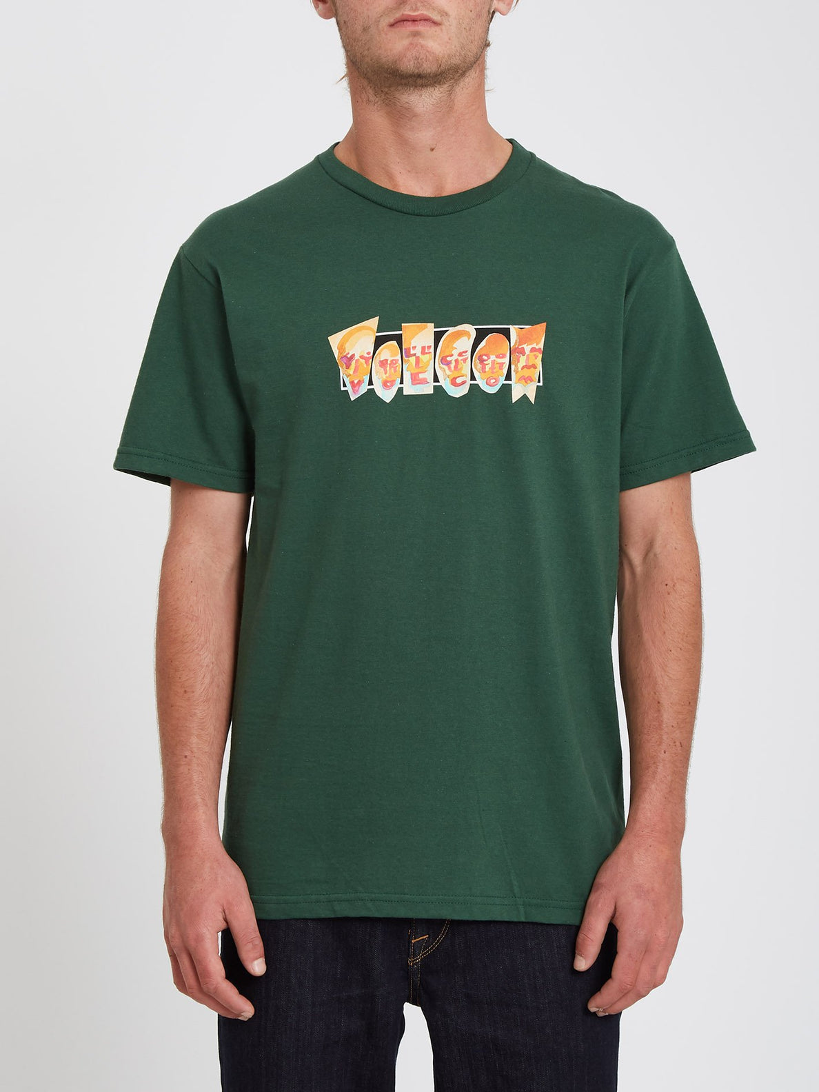 Louie Lopez Faces T-shirt - FOREST (A3532105_FRS) [F]