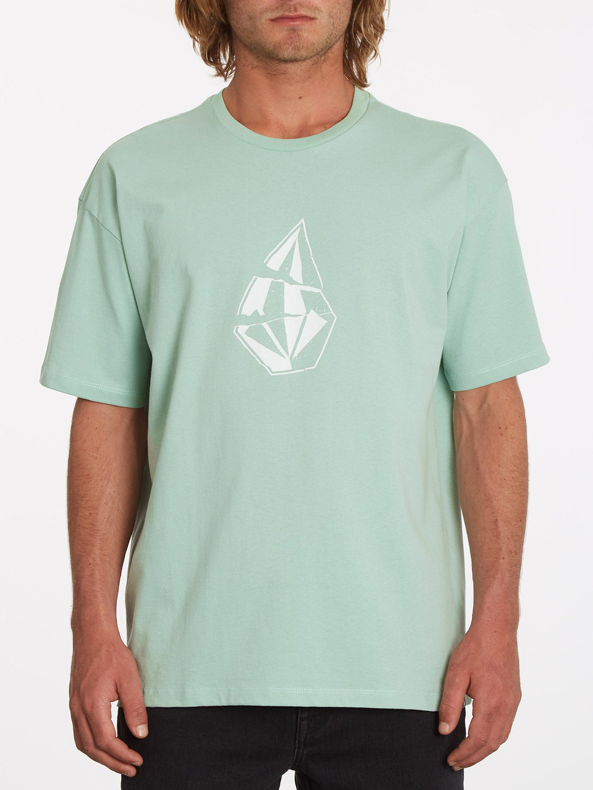 Scratched Stone T-shirt - LICHEN GREEN (A4332204_LCG) [F]