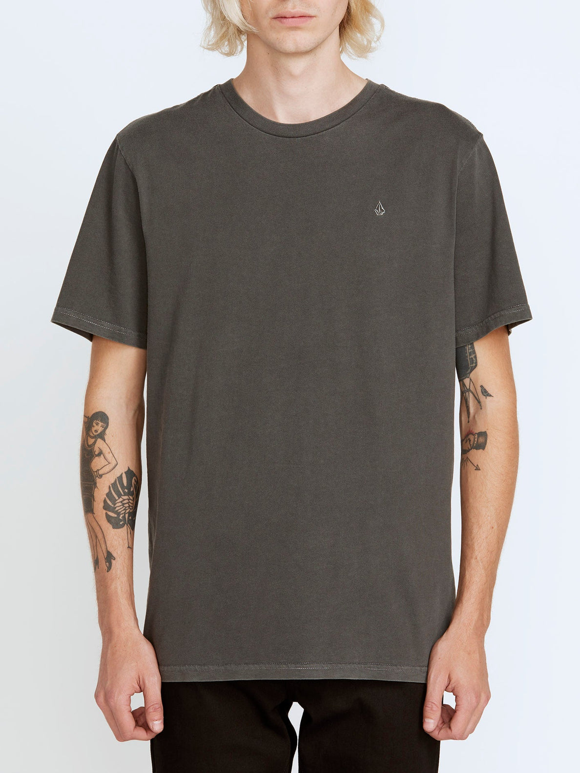 Solid Stone T-shirt - BLACK (A5211906_BLK) [F]