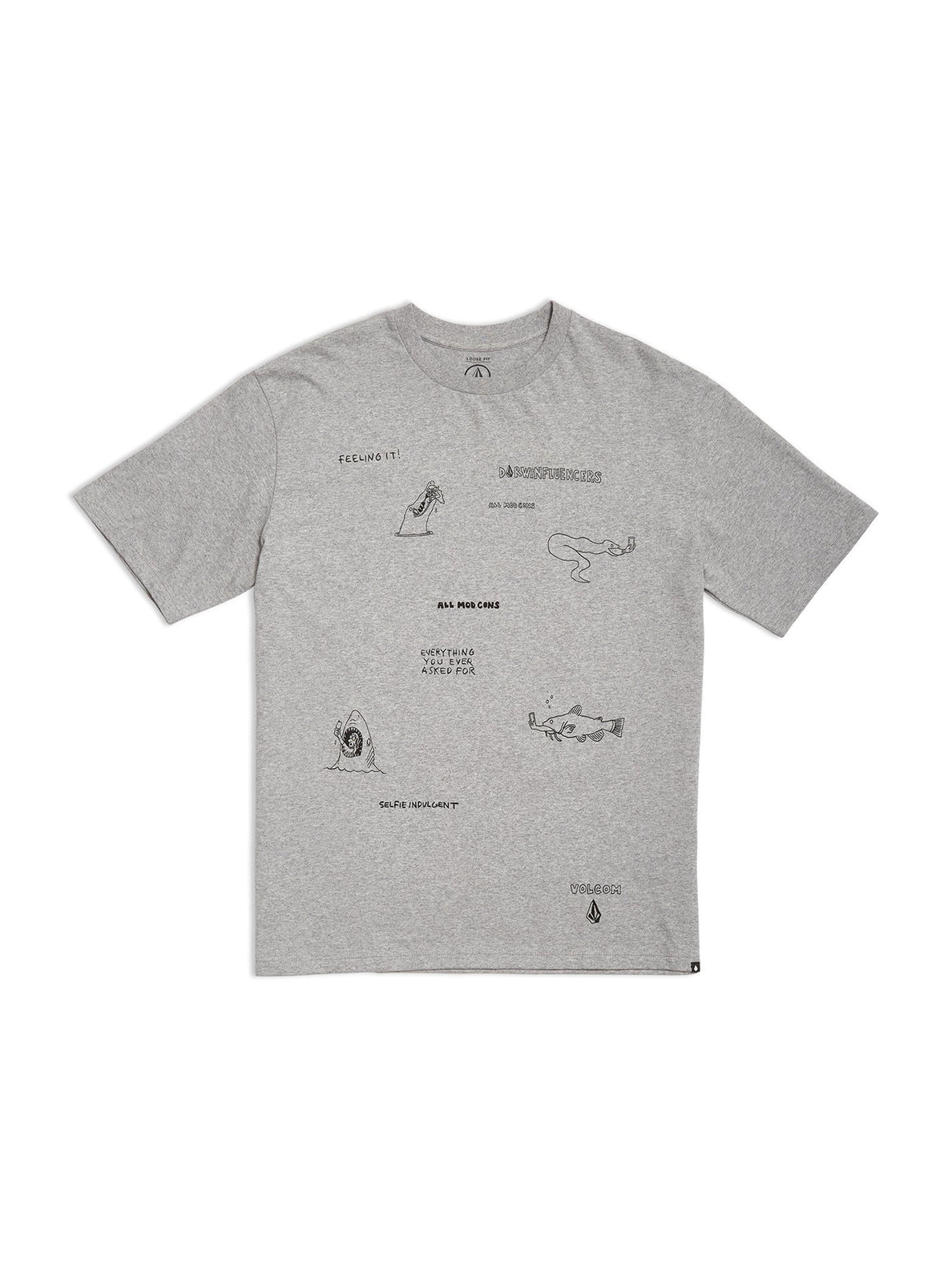 Pentagram Pizza T-shirt - HEATHER GREY (A5232106_HGR) [30]