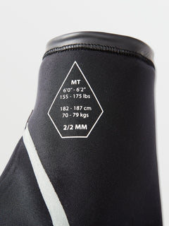 Traje de Neopreno Modulator de manga corta con cremallera en el pecho de 2/2 mm - Black