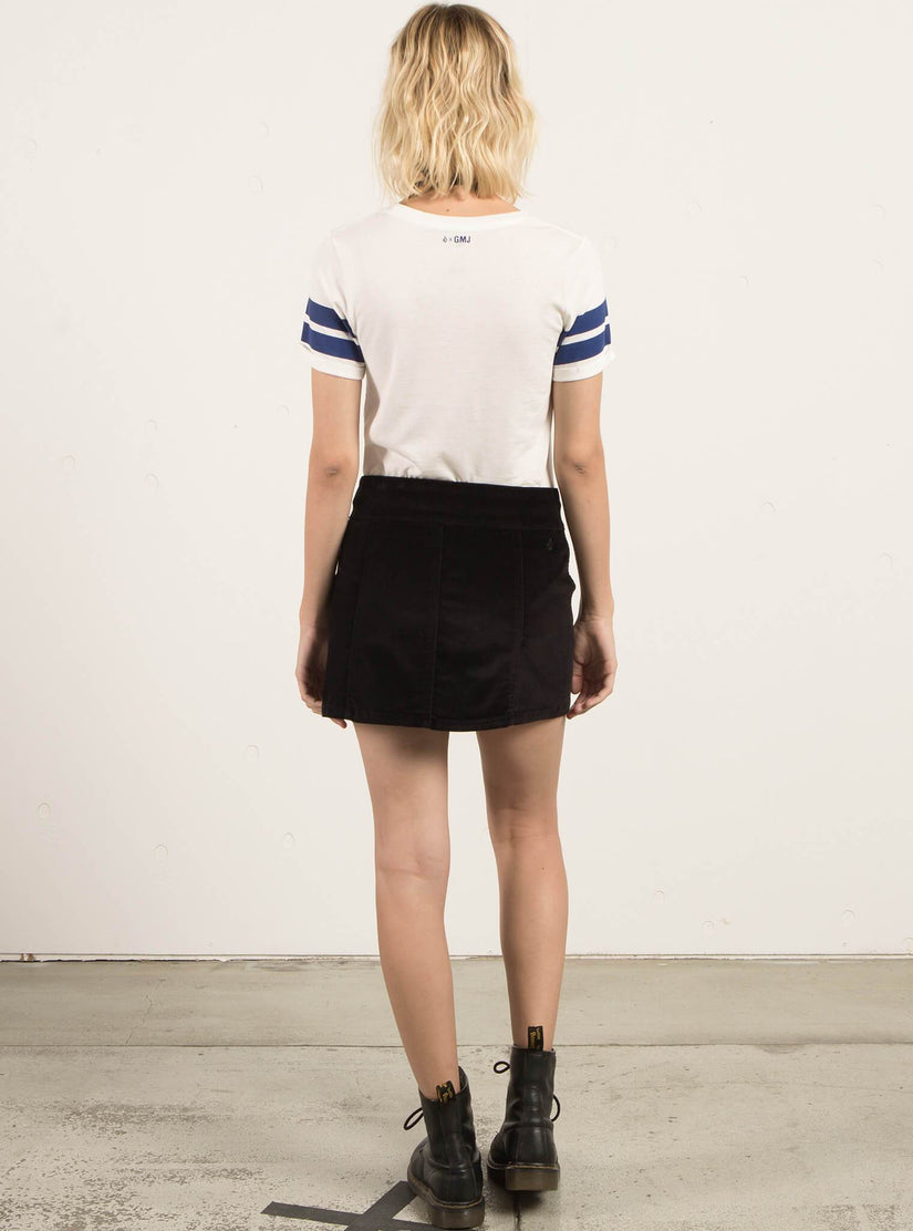 Minifalda Trapecio Con Botones Gmj Skirt - Black