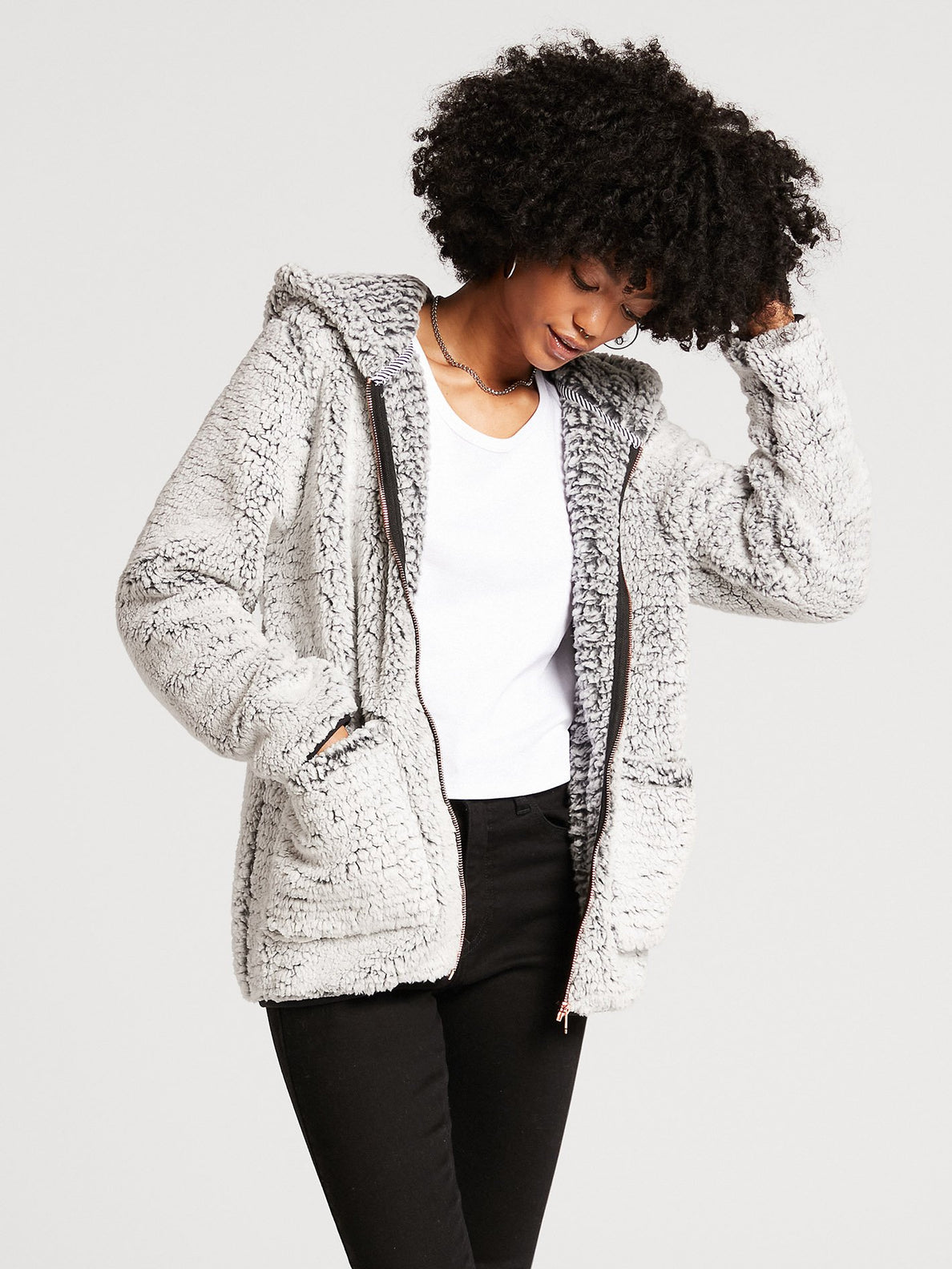 Lil Phuz Up Zip Hoodie - LIGHT GREY (B4812101_LGR) [1]