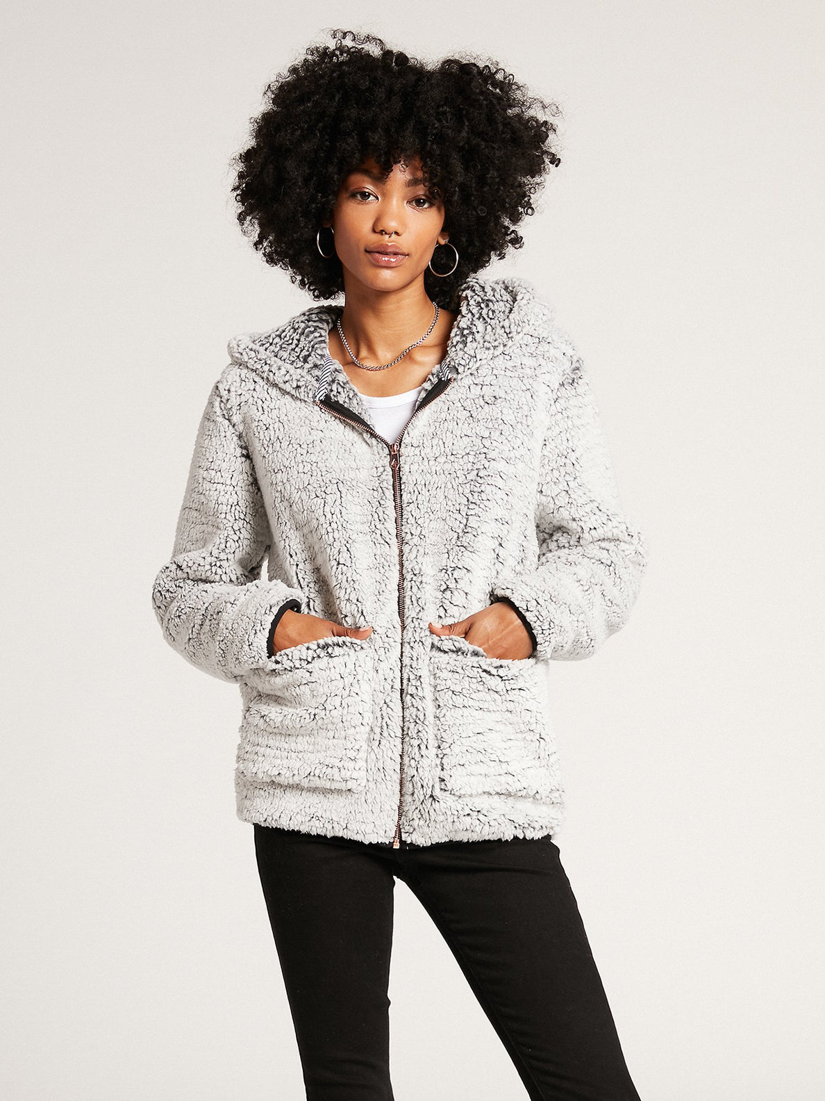Lil Phuz Up Zip Hoodie - LIGHT GREY (B4812101_LGR) [F]