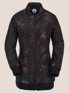 Chaqueta Casco Down Puff - Black Floral Print