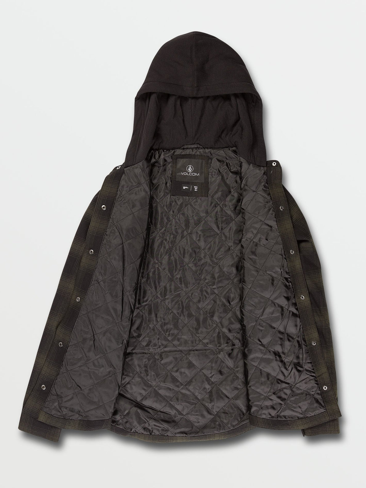 Hooded Flannel Jacket - BLACK GREEN (H1652200_BGR) [1]