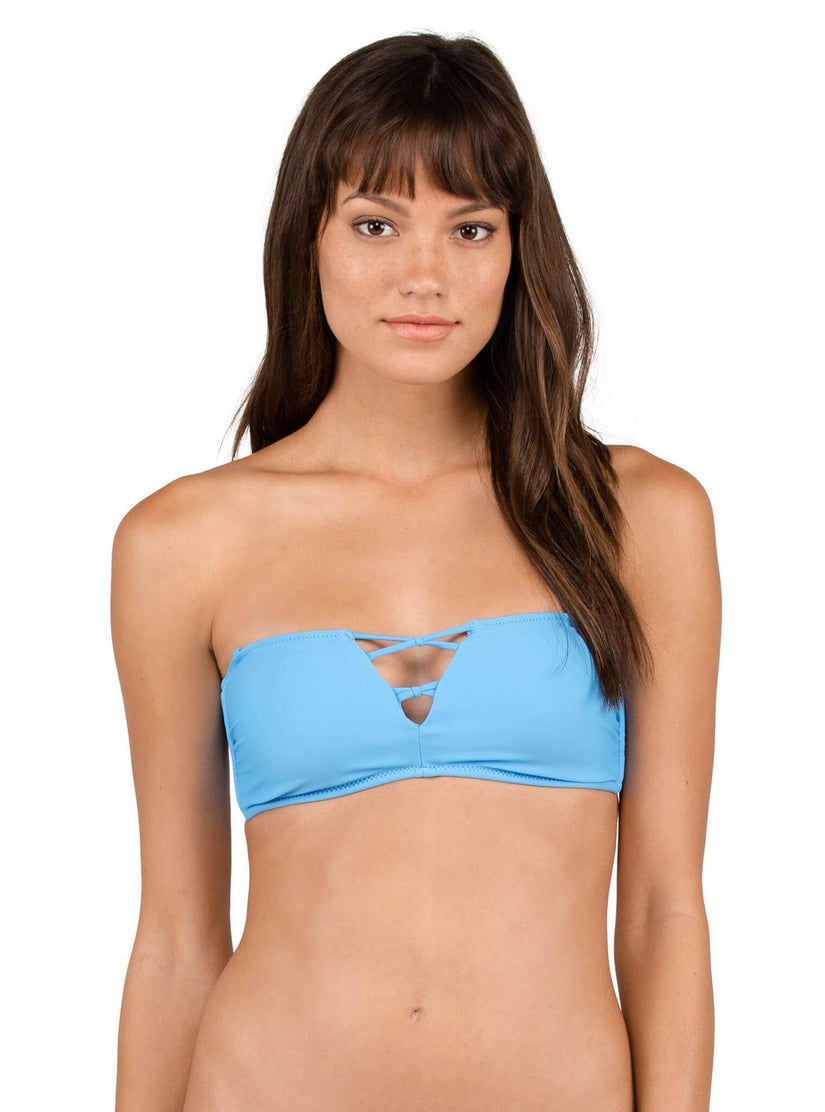 Top de bikini bandeau Simply Solid - Coastal Blue
