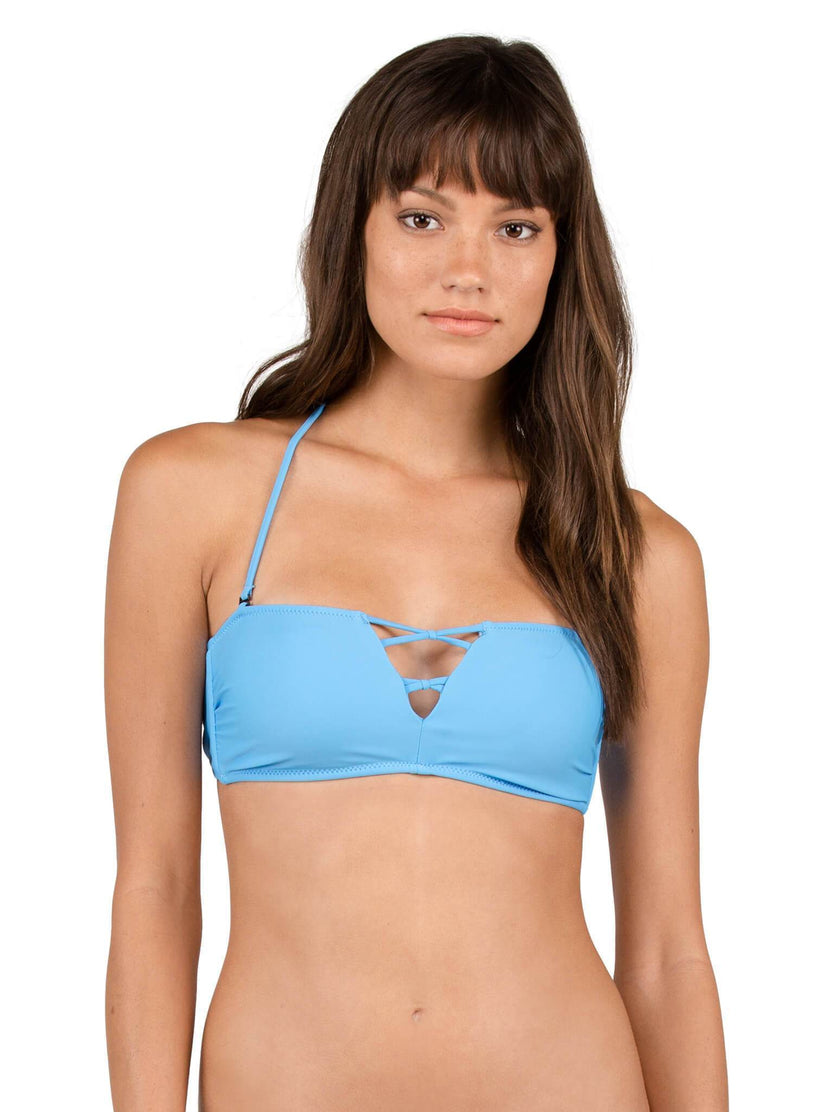 Top de bikini bandeau Simply Solid - Coastal Blue